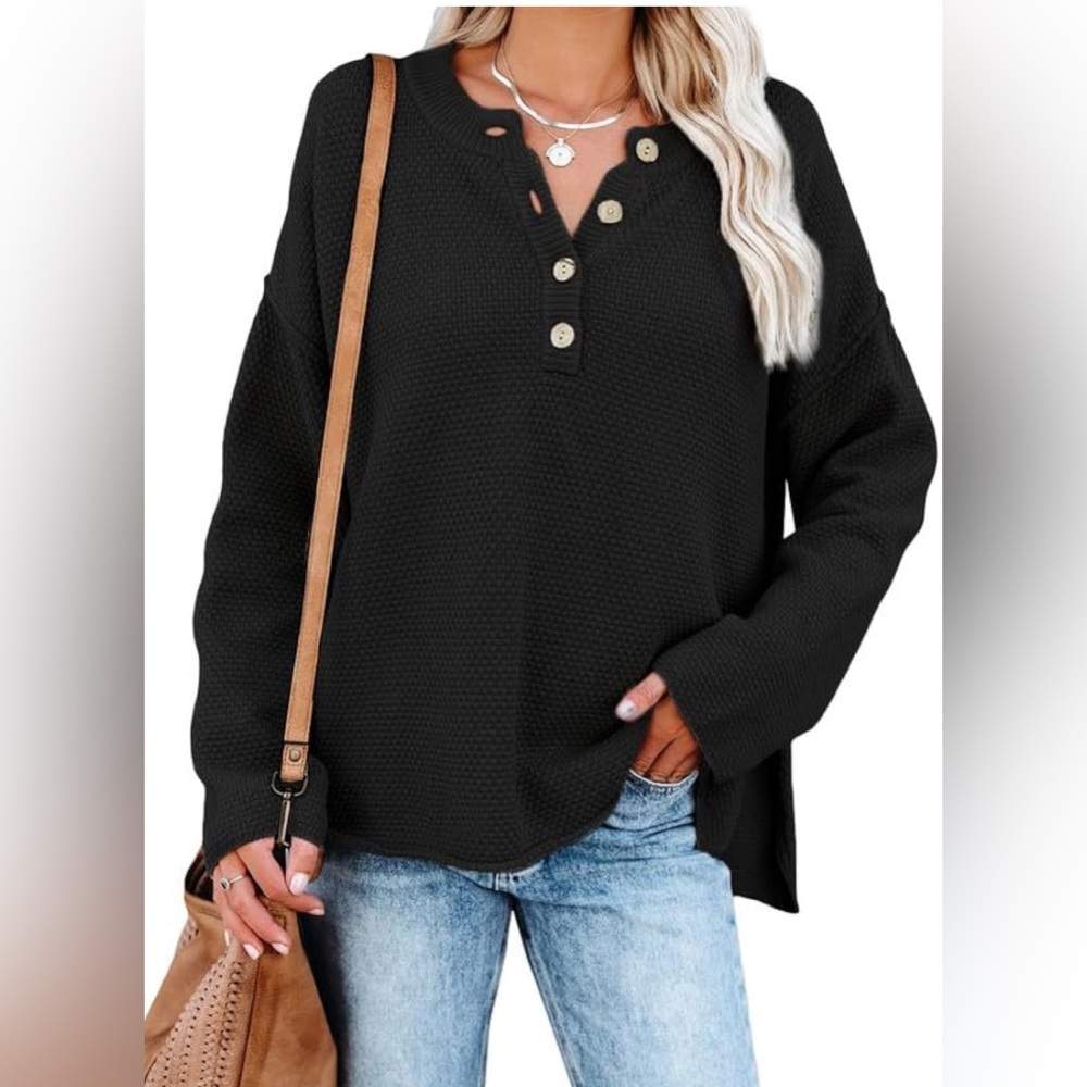 Black Sweater with Buttons. (M)